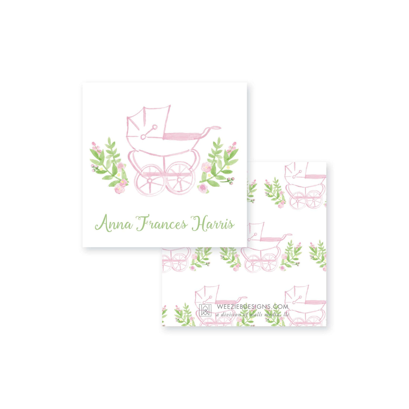 Prim Pram Calling Card