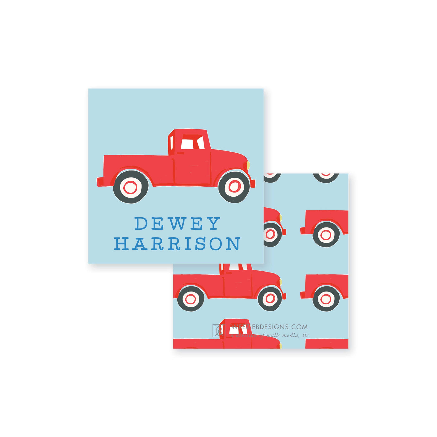 Weezie B. Designs | Old Red Truck Calling Card