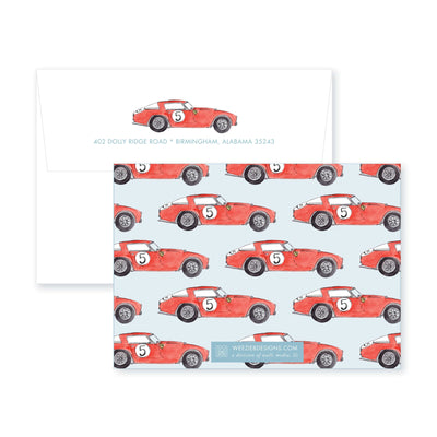 Weezie B. Designs | Race On Over Watercolor Birthday Party Invitation