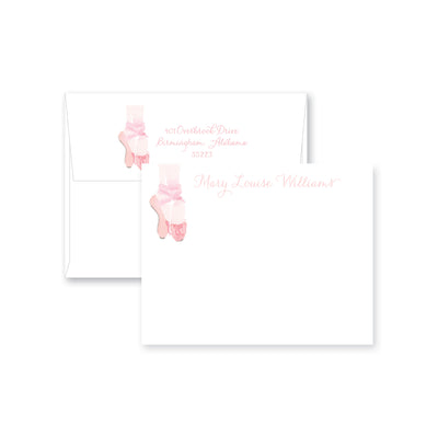 Ballet Watercolor Flat Note Card