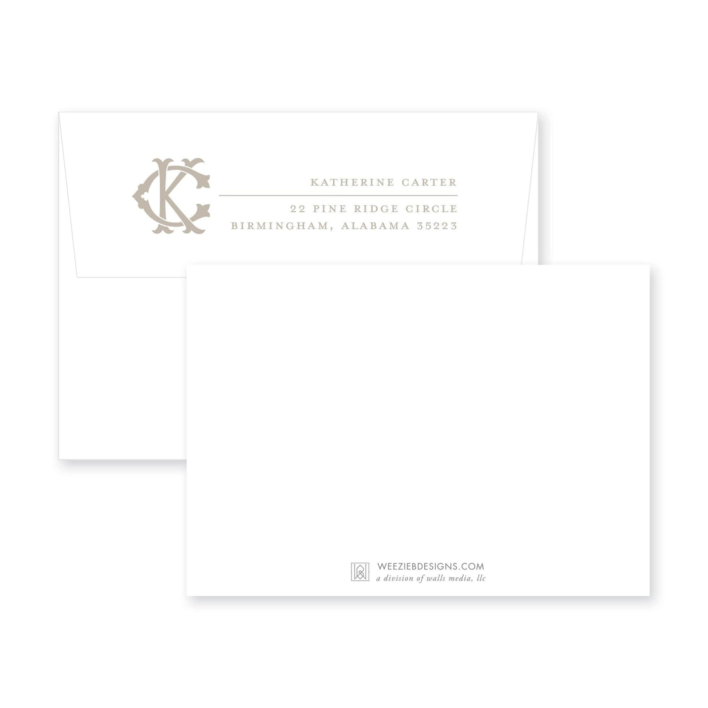 Fine Line Flat Note Card