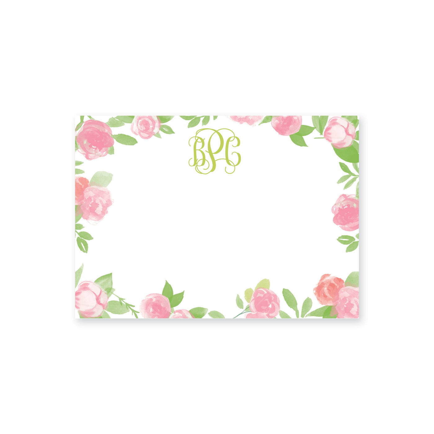 Garden of Peonies Flat Note Card