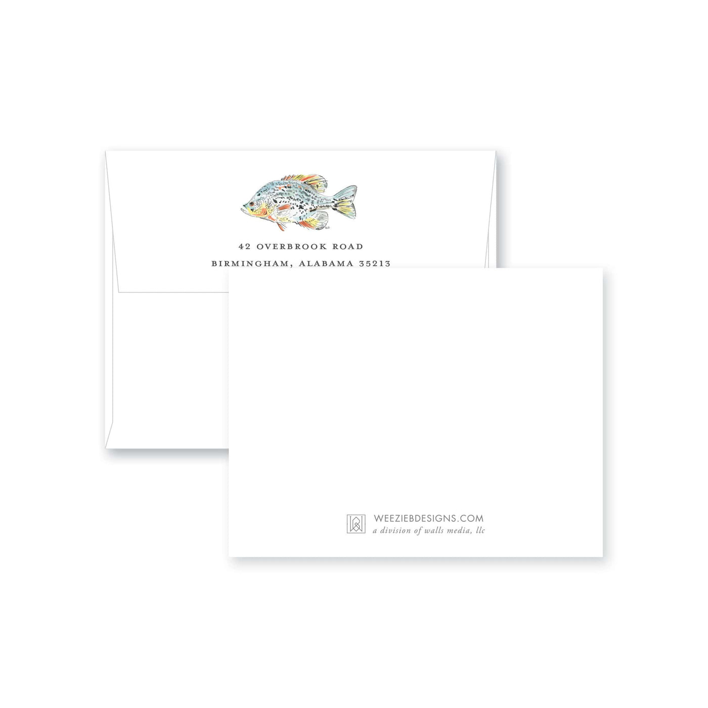 Watercolor Fish Flat Note Card