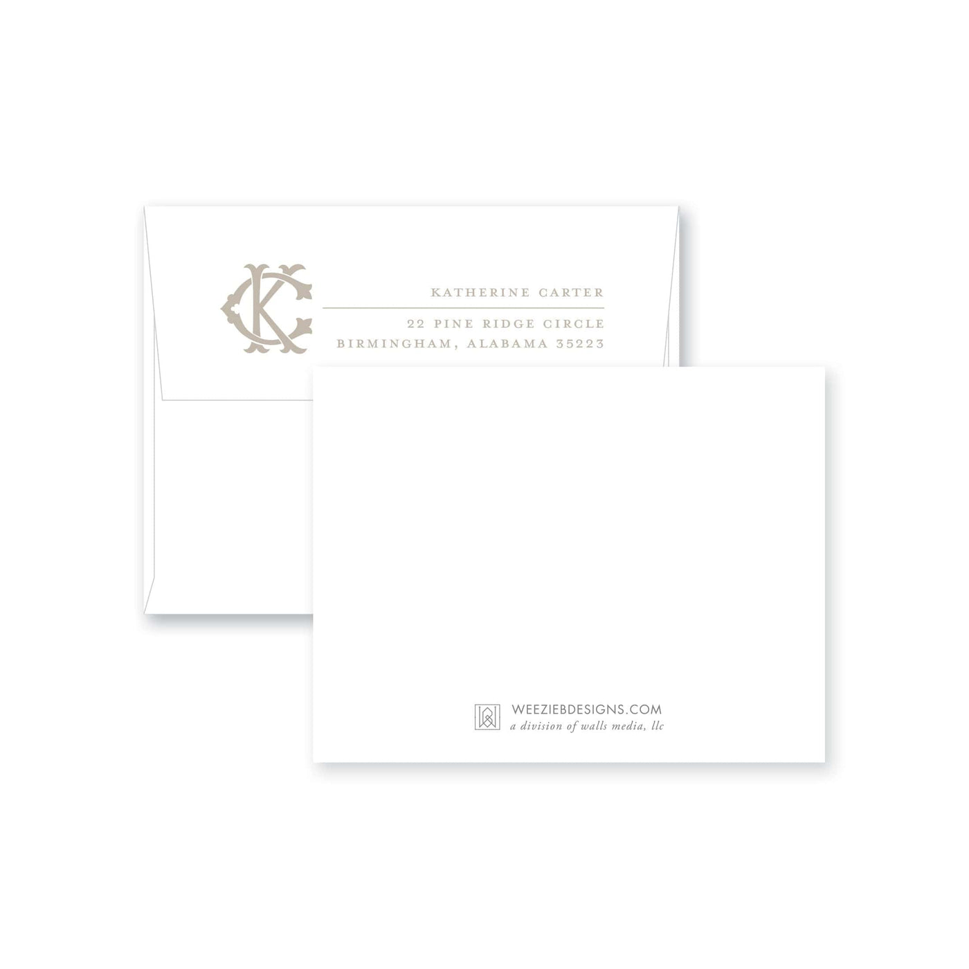 Fine Line Flat Note Card