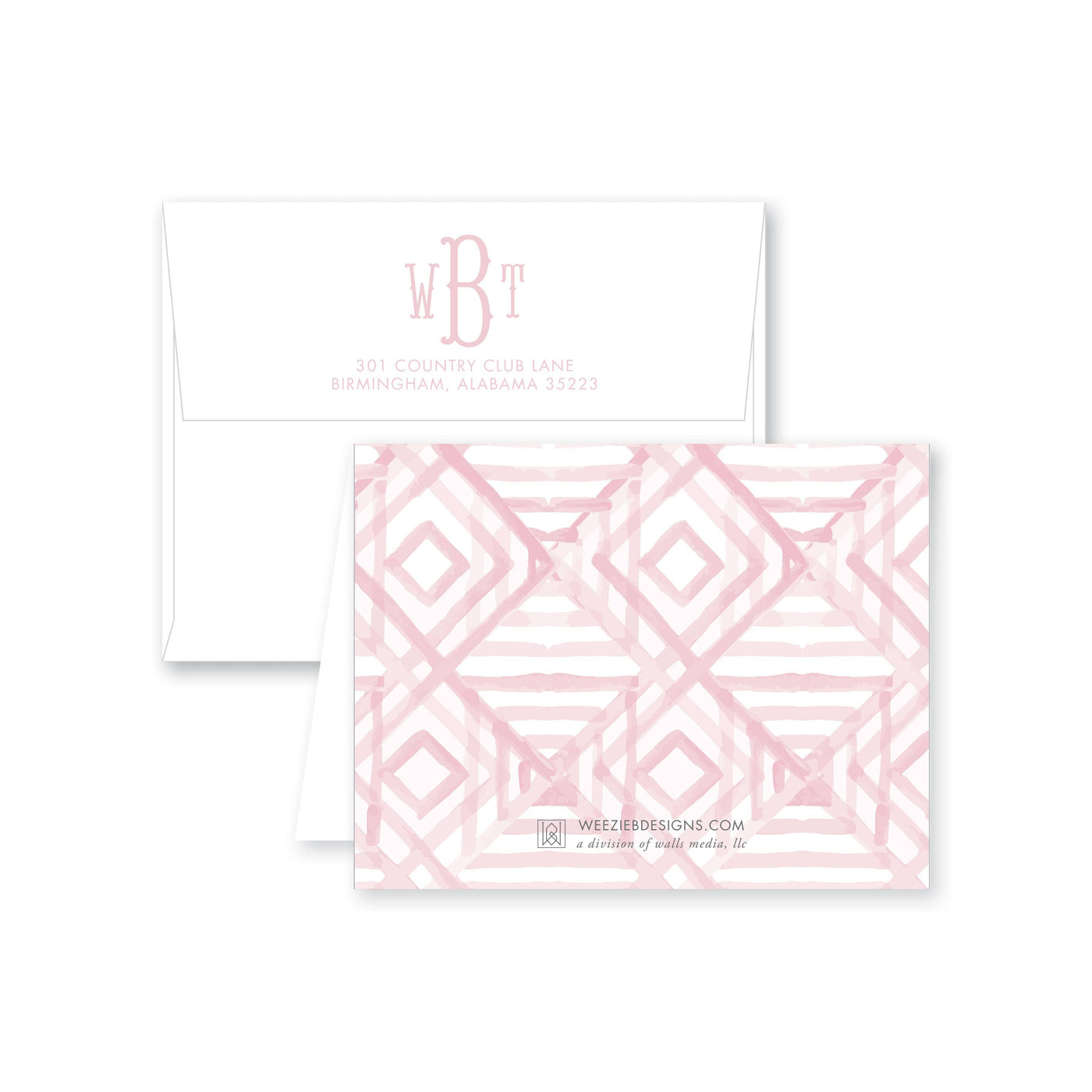 Watercolor Bamboo Folded Note Card