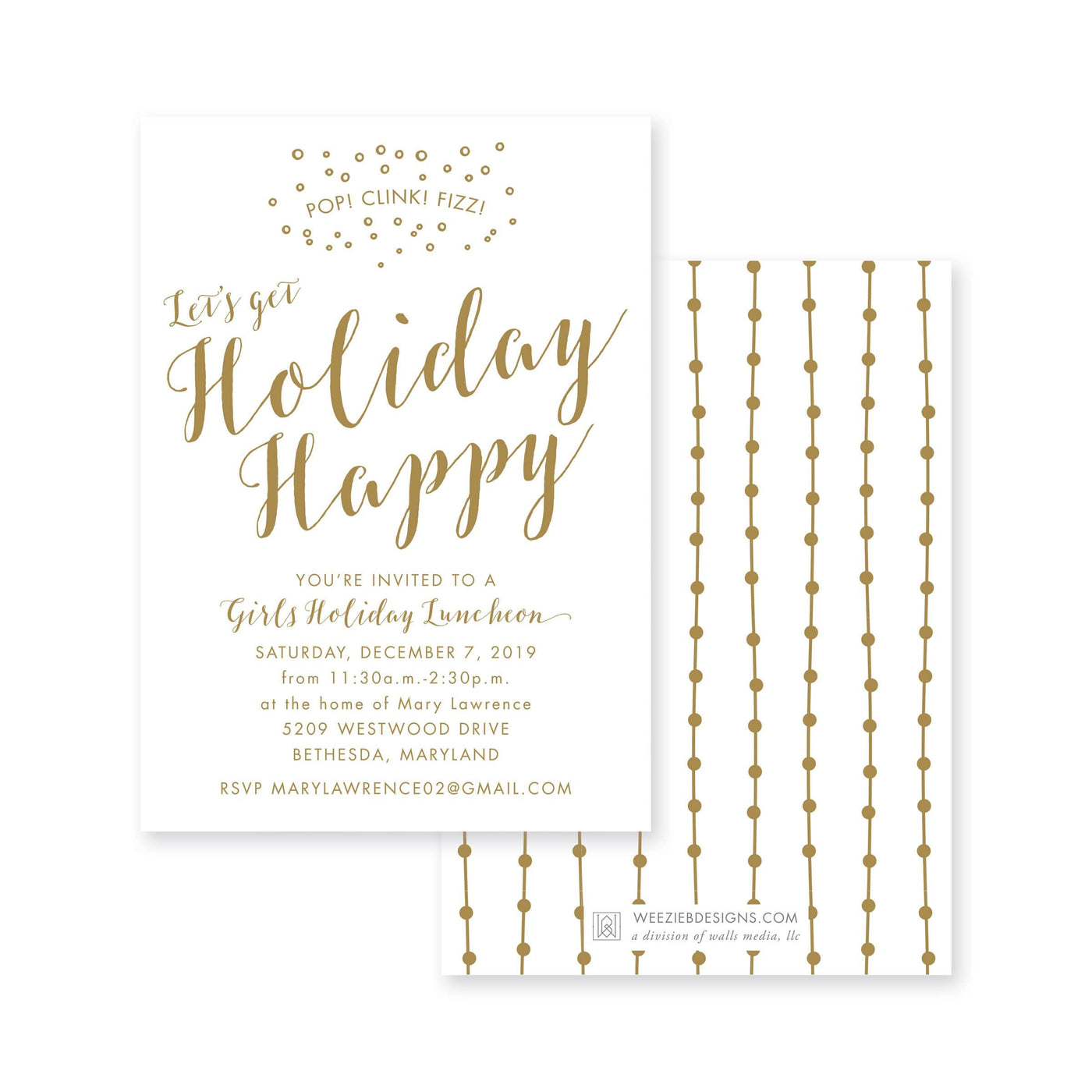 Holiday Happy Christmas Invitation