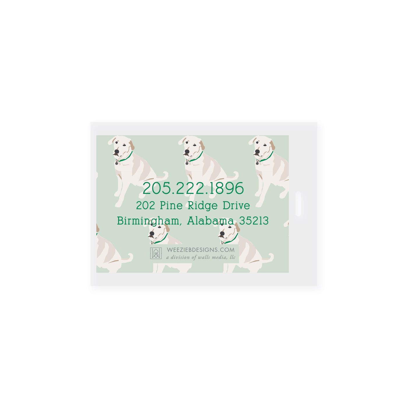 Weezie B. Designs | White Lab Bag Tag
