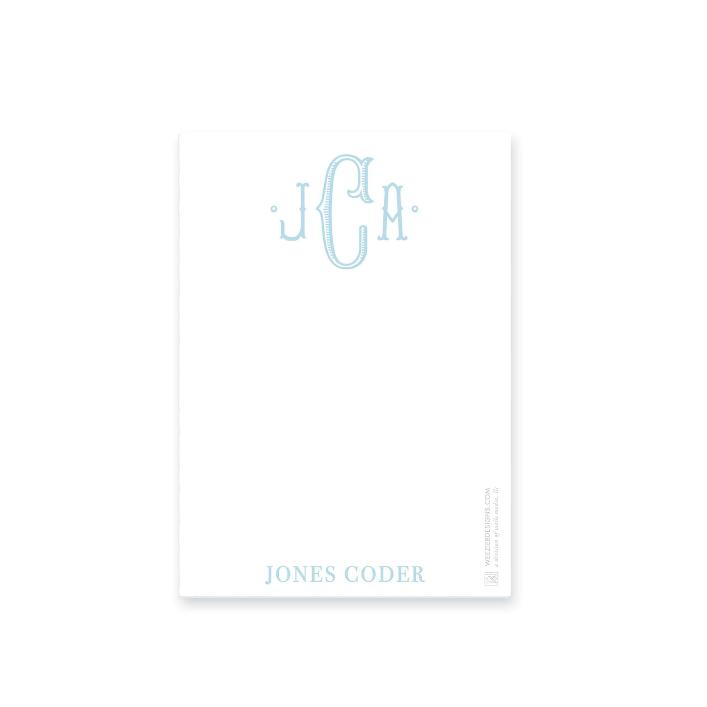 Weezie B. Designs | Center Highlight Fishtail Monogram Notepad