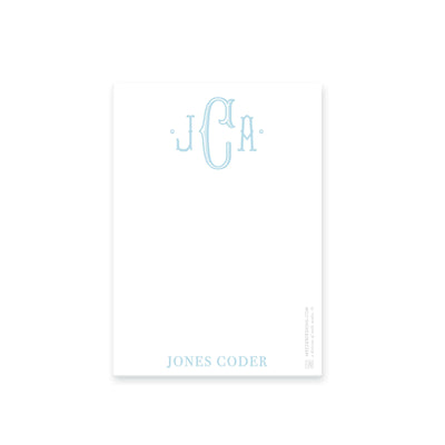 Weezie B. Designs | Center Highlight Fishtail Monogram Notepad