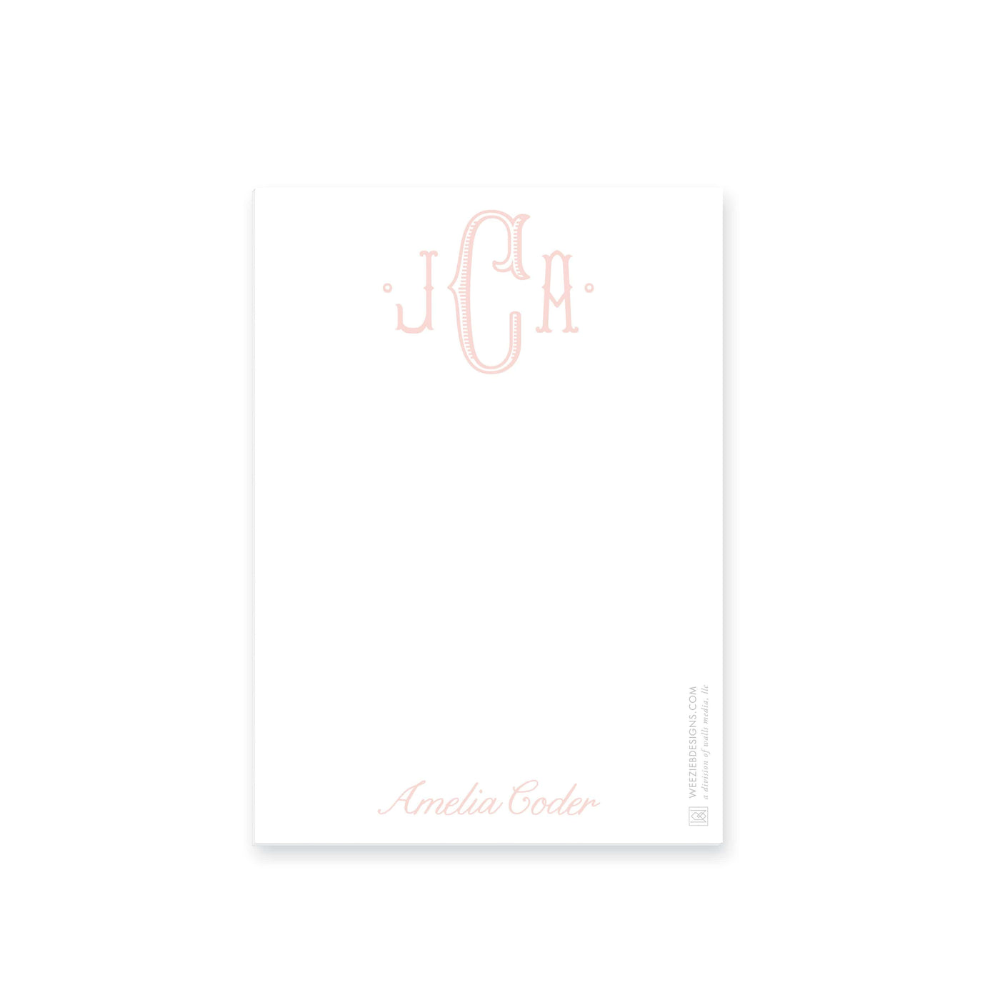 Weezie B. Designs | Center Highlight Fishtail Monogram Notepad