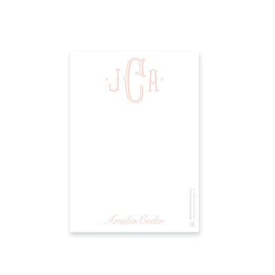 Weezie B. Designs | Center Highlight Fishtail Monogram Notepad