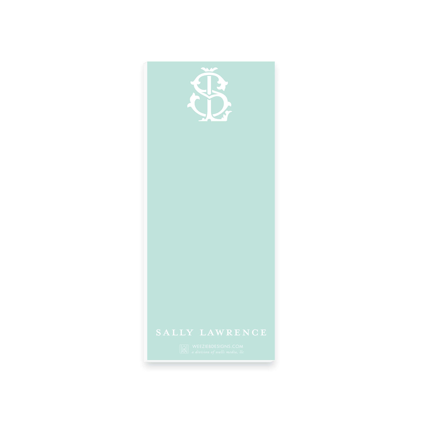 Weezie B. Designs | Skinny Two-Letter Intertwine Notepad