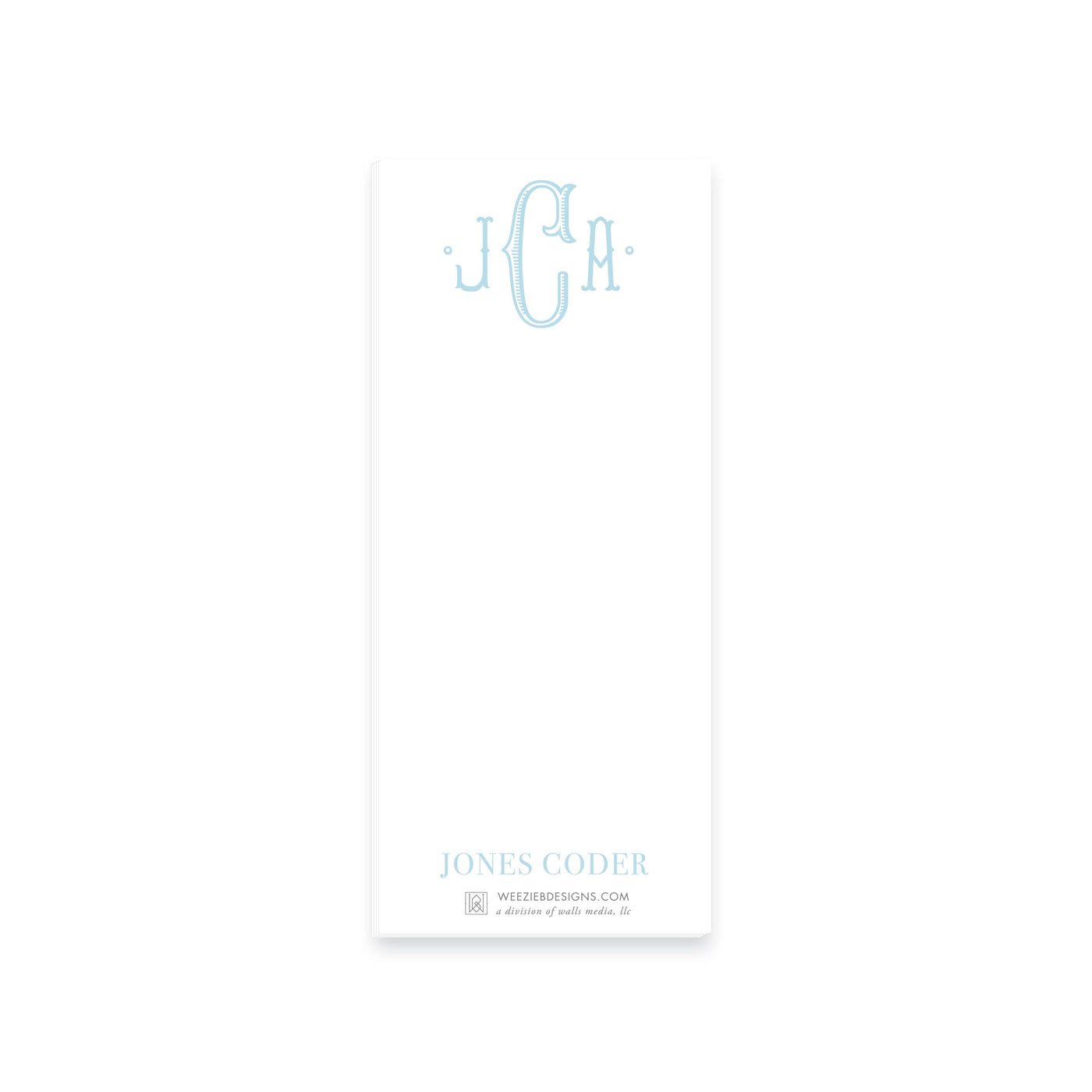 Weezie B. Designs | Center Highlight Fishtail Monogram Notepad
