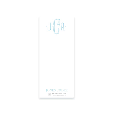 Weezie B. Designs | Center Highlight Fishtail Monogram Notepad