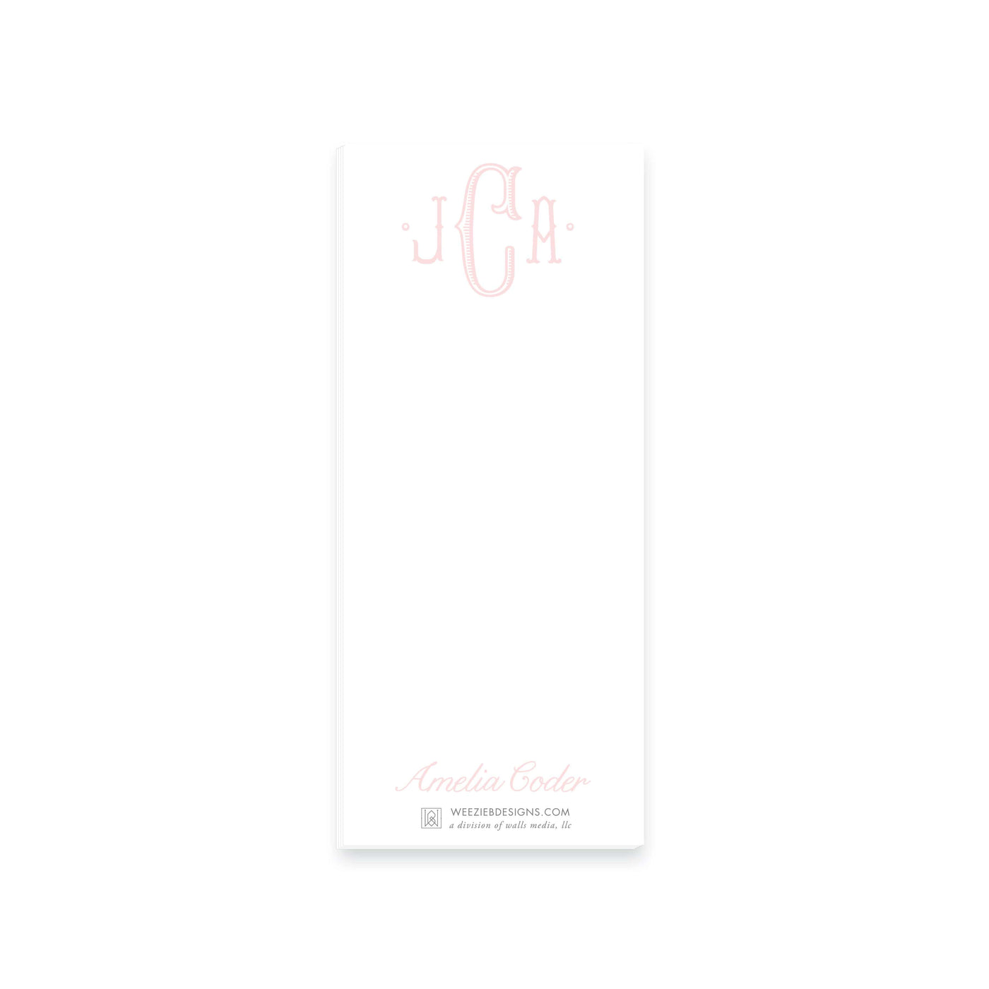Weezie B. Designs | Center Highlight Fishtail Monogram Notepad