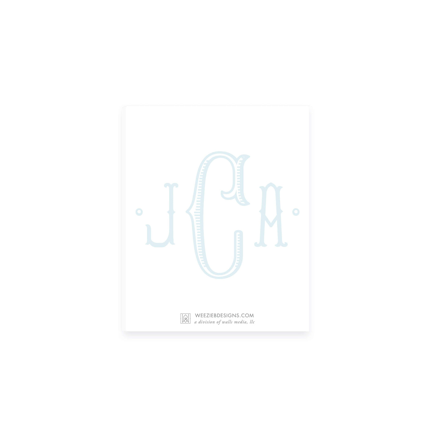 Weezie B. Designs | Center Highlight Fishtail Monogram Notepad