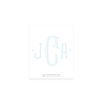 Weezie B. Designs | Center Highlight Fishtail Monogram Notepad