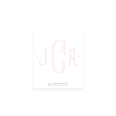 Weezie B. Designs | Center Highlight Fishtail Monogram Notepad