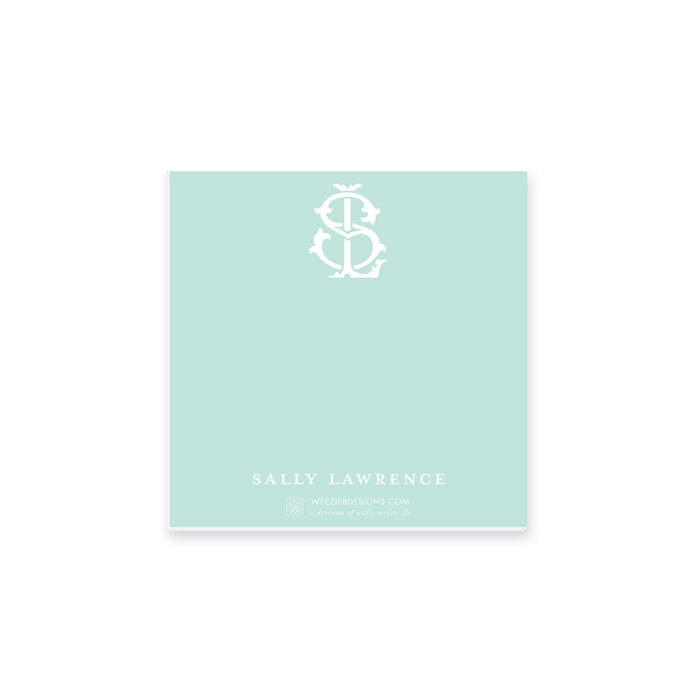 Weezie B. Designs | Square Two-Letter Intertwine Notepad