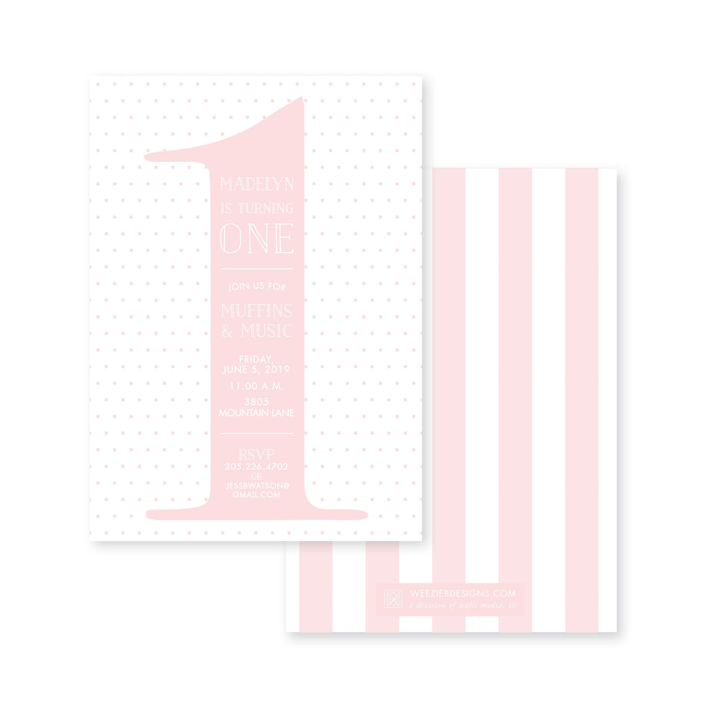 Weezie B. Designs | Kids Birthday Invitation | The Big One