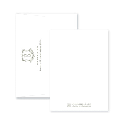 Weezie B. Designs | Floral Crest & Monogram Rehearsal Dinner Invitation