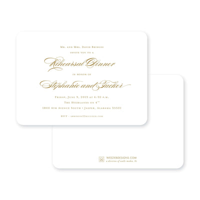 Weezie B. Designs | Simply Elegant Rehearsal Dinner Invitation