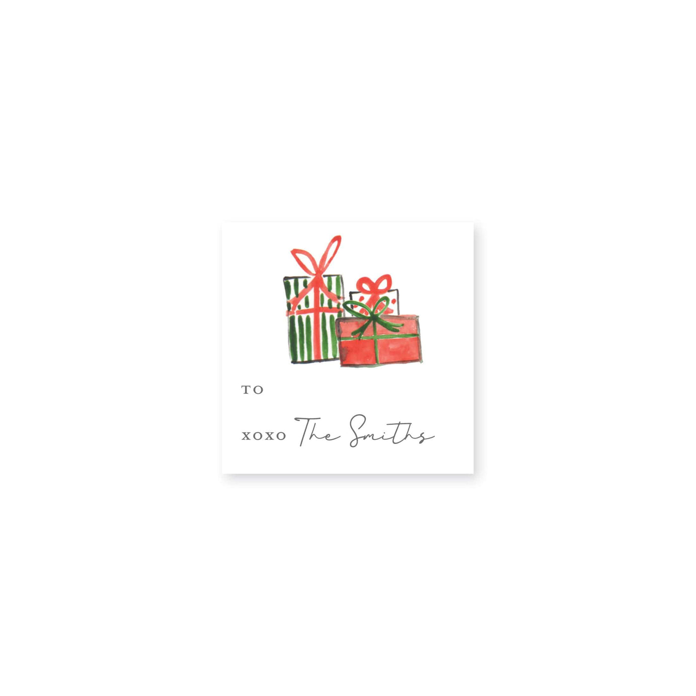 Weezie B. Designs | Watercolor Christmas Gifts Gift Stickers
