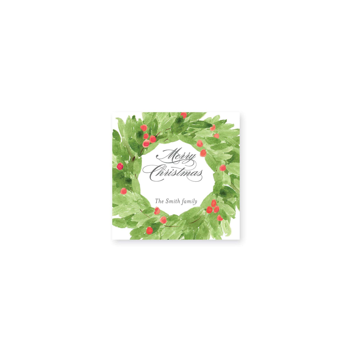 Watercolor Magnolia Wreath Christmas Stickers