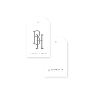 Weezie B. Designs | Two-Letter Fishtail Monogram Gift Tag