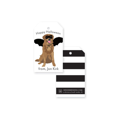 Weezie B. Designs | Halloween Golden Retriever Gift Tag