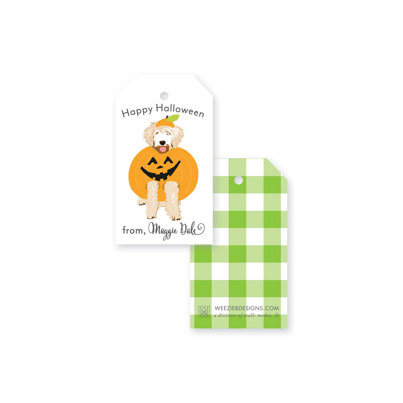 Halloween Dog Pumpkin Gift Tag