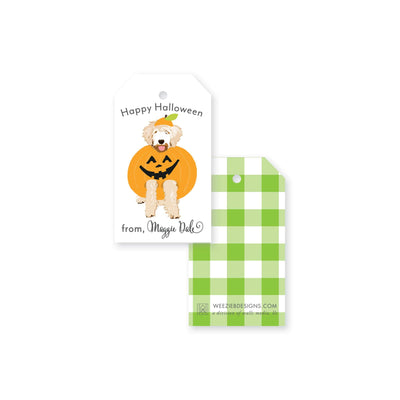 Halloween Dog Pumpkin Gift Tag