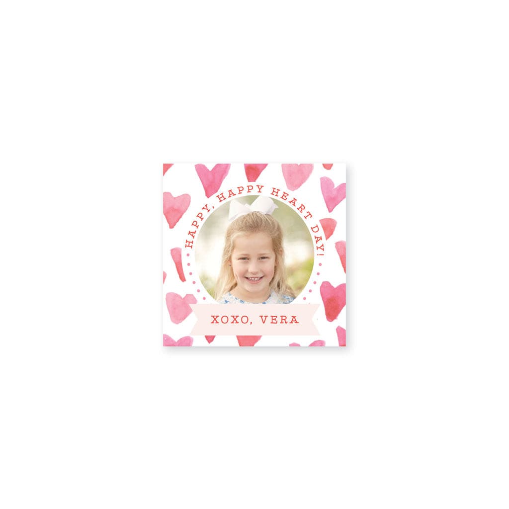 Weezie B. & Sally C. Designs | Watercolor Hearts Photo Valentine's Day Stickers