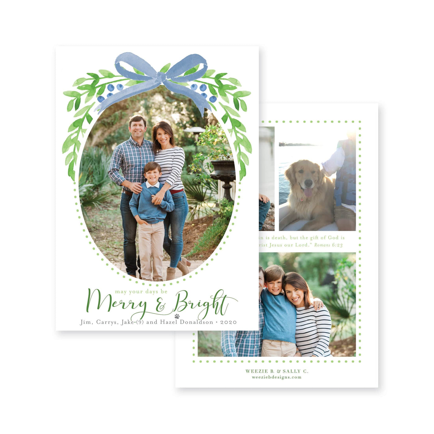 Winter Berries Vertical Christmas Card
