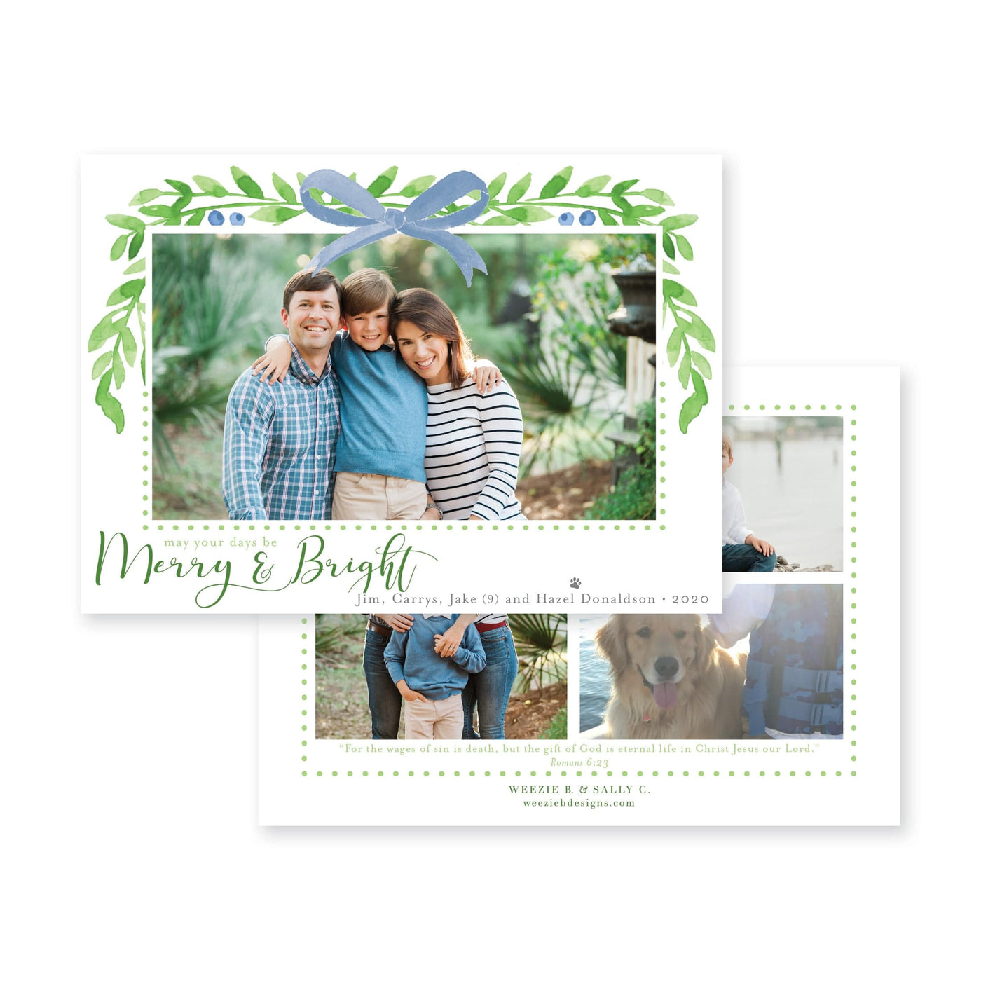 Winter Berries Horizontal Christmas Card