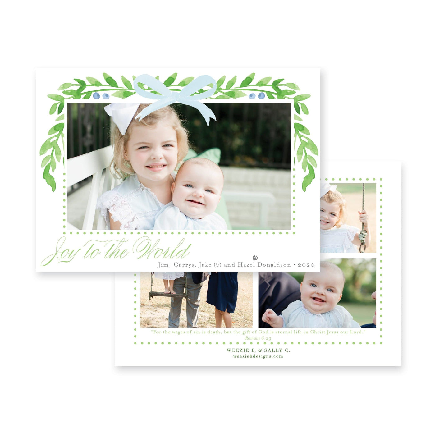 Winter Berries Horizontal Christmas Card
