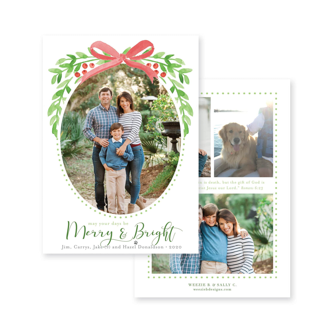 Winter Berries Vertical Christmas Card