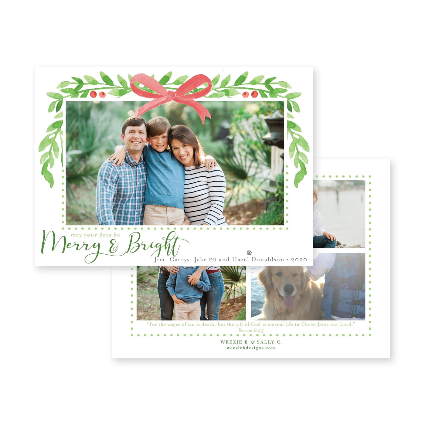 Winter Berries Horizontal Christmas Card