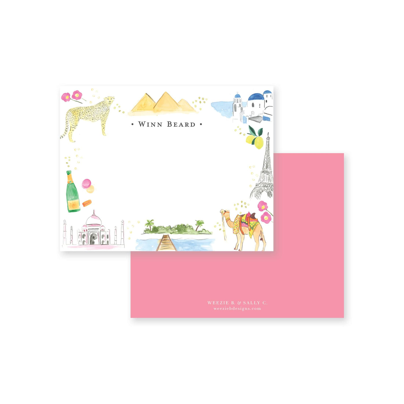 World Traveler Flat Note Card