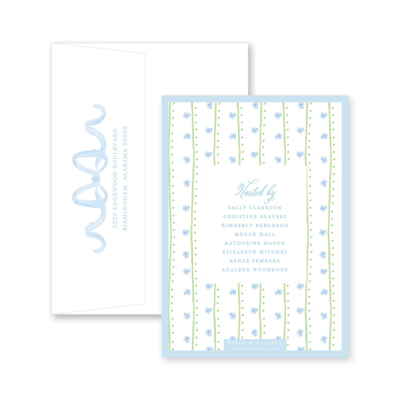 Sweet Watercolor Wreath and Bow Baby Shower