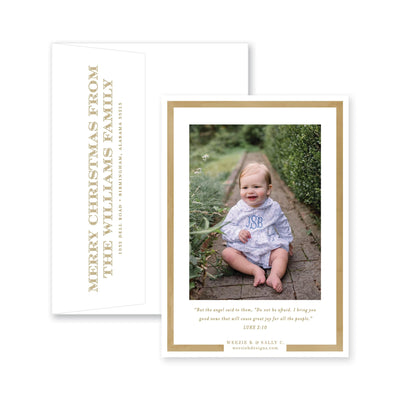 Simple Watercolor Border Vertical Christmas Card