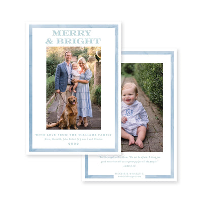 Simple Watercolor Border Vertical Christmas Card
